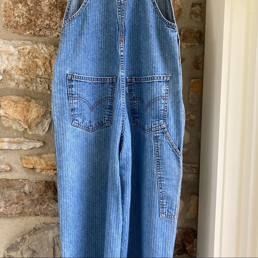 RARE 97 vintage Levi’s overalls 977 seersucker stripe small - Picture 12 of 16